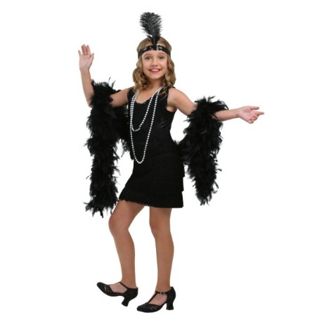 Disfraz infantil estilo flapper negro