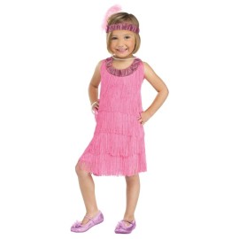 Disfraz infantil estilo flapper rosa