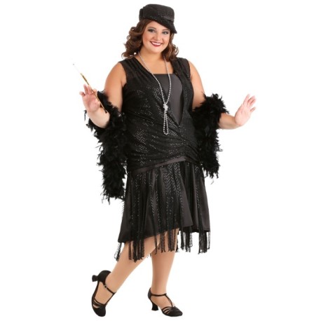 Disfraz de jazz flapper talla extra